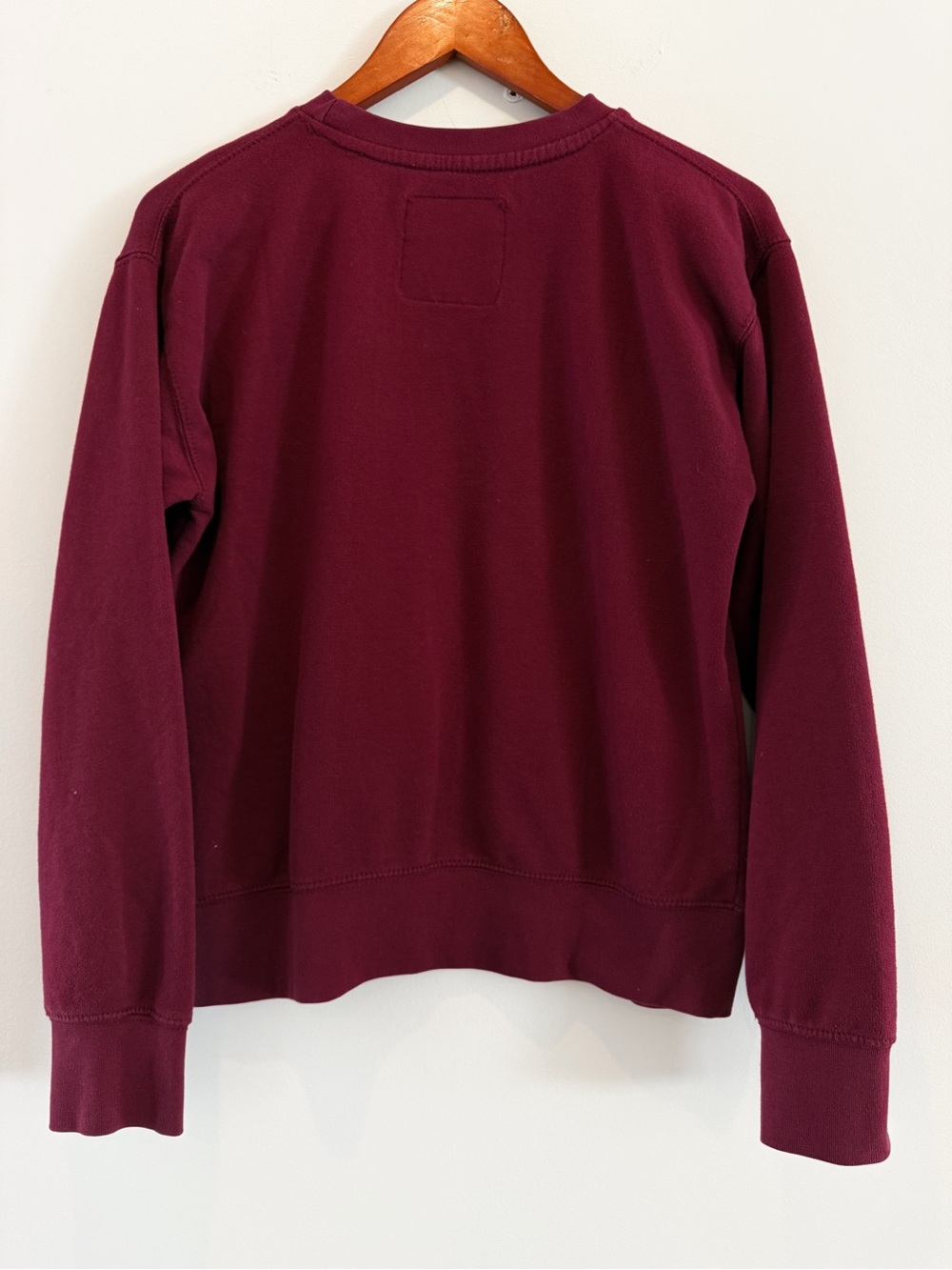 New York Popular Maroon Burgundy Varsity Crewneck Sweatshirt Small - Picture 2 of 3